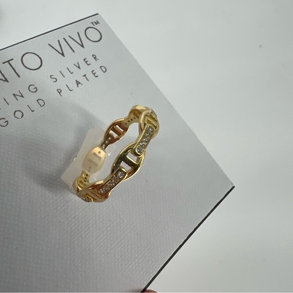 Argento Vivo CZ Chain Link Ring NWT - Picture 8 of 10